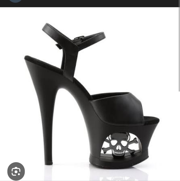 Skull Pleaser High Heels Platform Shoes Halloween Sexy Goth Dancer - Picture 1 of 13